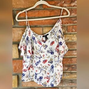 Forever 21 short sleeve, floral print blouse, size M